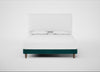 Shallow Divan Bed Base Super King / Smart Luxe Velvet Ocean Green / Light Turned Wood