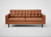 Hepburn 3 Seater Sofa Linea Leather Brown 680 / Walnut