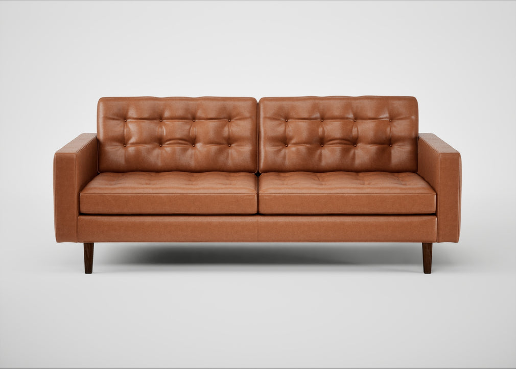 Hepburn 3 Seater Sofa Linea Leather Brown 680 / Walnut