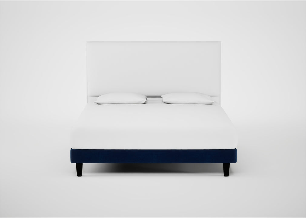 Shallow Divan Bed Base Super King / Smart Velvet Dusk / Dark Solid Wood