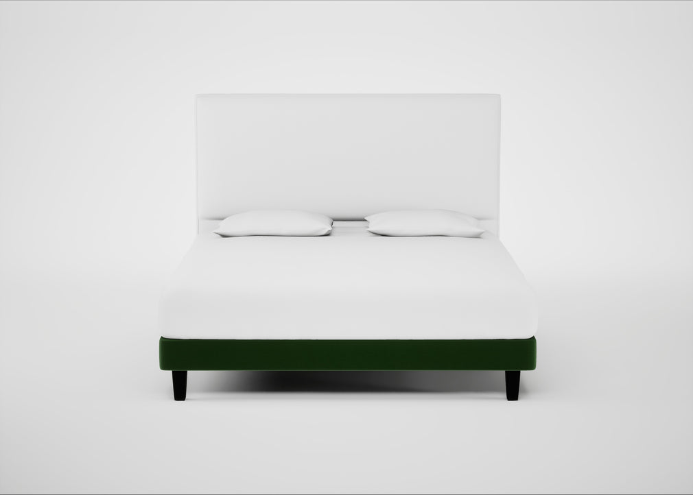 Shallow Divan Bed Base Super King / Smart Velvet Forest / Dark Solid Wood