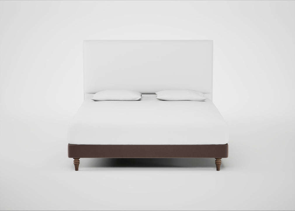 Shallow Divan Bed Base Super King / Smart Velvet Mouse / Light Turned Wood