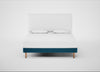 Shallow Divan Bed Base Super King / Smart Velvet Ocean Blue / Light Stem