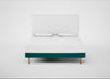 Shallow Divan Bed Base Super King / Smart Velvet Petrol / Light Turned Wood