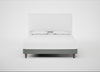 Shallow Divan Bed Base Super King / Boucle Steel / Light Turned Wood