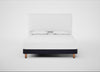 Shallow Divan Bed Base Super King / Boucle Indigo / Light Solid Wood