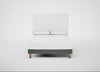 Shallow Divan Bed Base King / Smart Velvet Mercury / Light Solid Wood