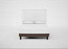 Shallow Divan Bed Base King / Smart Velvet Mouse / Dark Solid Wood