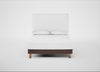 Shallow Divan Bed Base King / Smart Velvet Mouse / Light Solid Wood