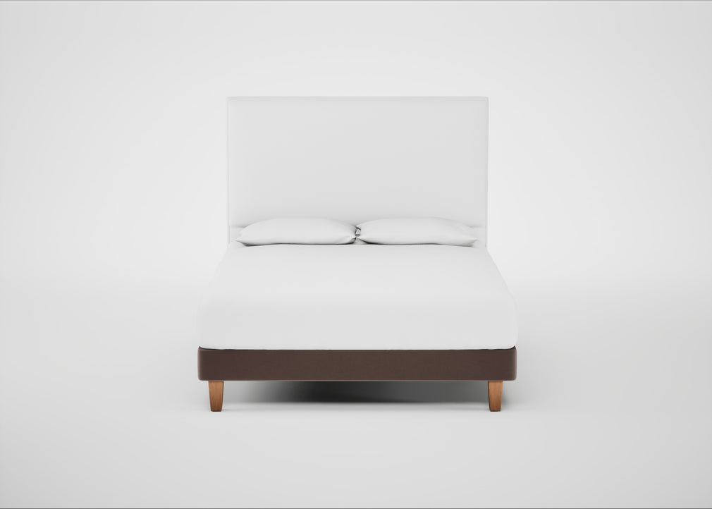 Shallow Divan Bed Base King / Smart Velvet Mouse / Light Solid Wood