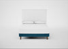 Shallow Divan Bed Base King / Smart Velvet Ocean Blue / Light Turned Wood