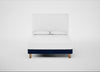 Shallow Divan Bed Base King / Smart Velvet Dusk / Light Solid Wood