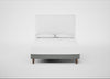 Shallow Divan Bed Base King / Boucle Steel / Light Turned Wood