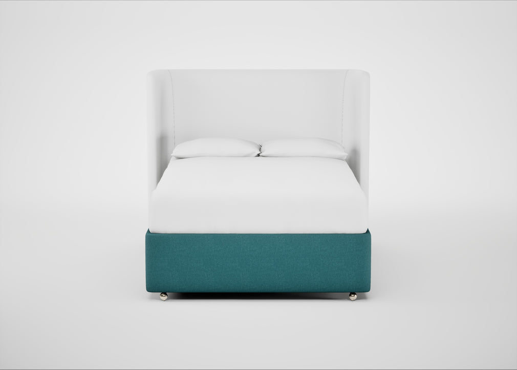 Deep Divan Bed Base Double / None / Brushed Cotton Cadet