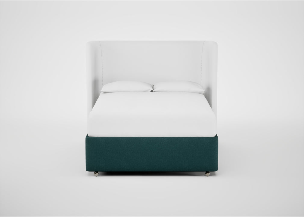 Deep Divan Bed Base Double / None / Brushed Cotton Pine