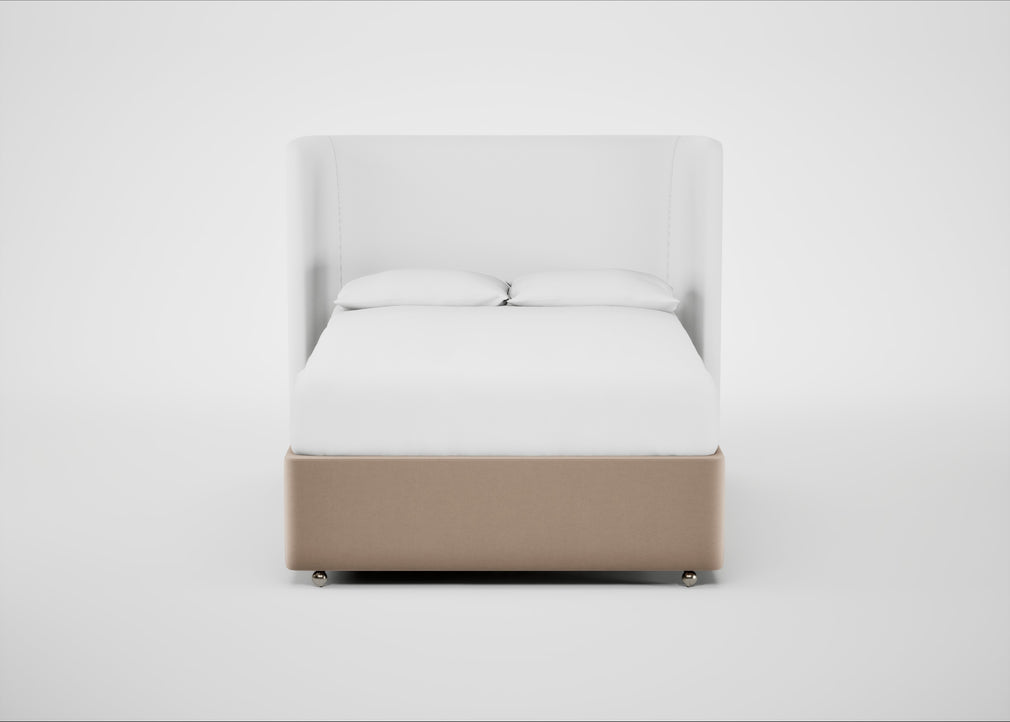 Deep Divan Bed Base Double / 2 Footend 2 Continental / Smart Velvet Pebble