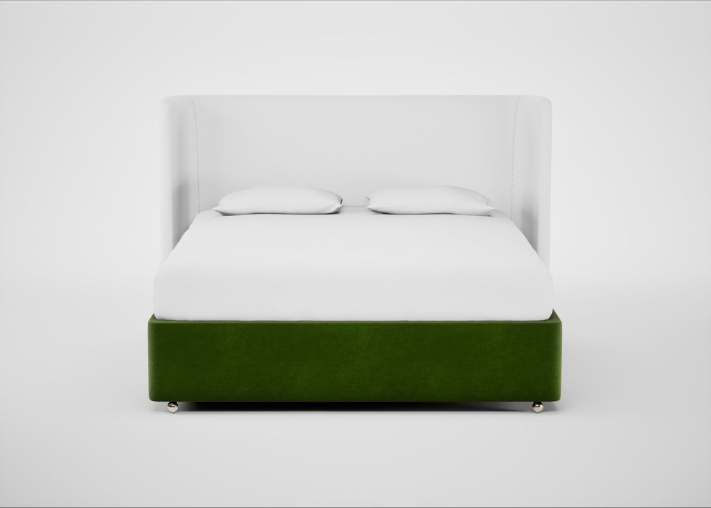 Deep Divan Bed Base Super King / 2 Footend / Smart Luxe Velvet Grass