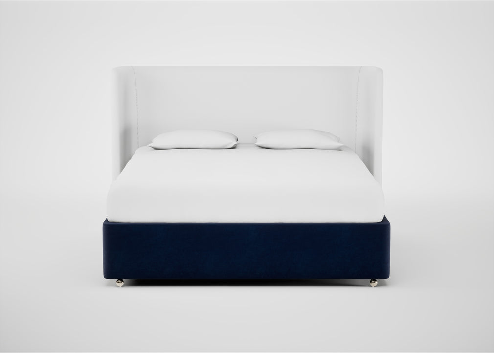 Deep Divan Bed Base Super King / None / Smart Luxe Velvet Midnight