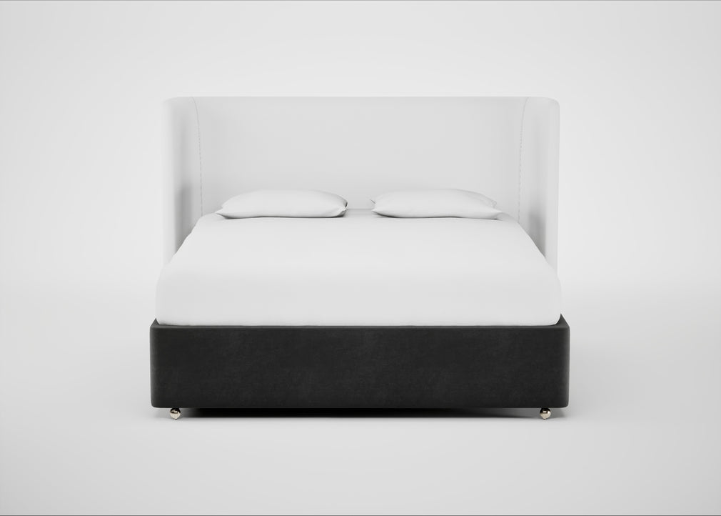 Deep Divan Bed Base Super King / 2 Footend 2 Continental / Smart Luxe Velvet Nickel