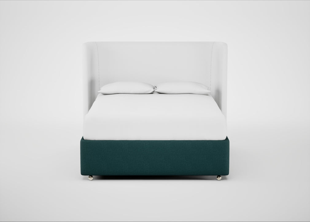 Deep Divan Bed Base King / 2 Footend / Brushed Cotton Pine