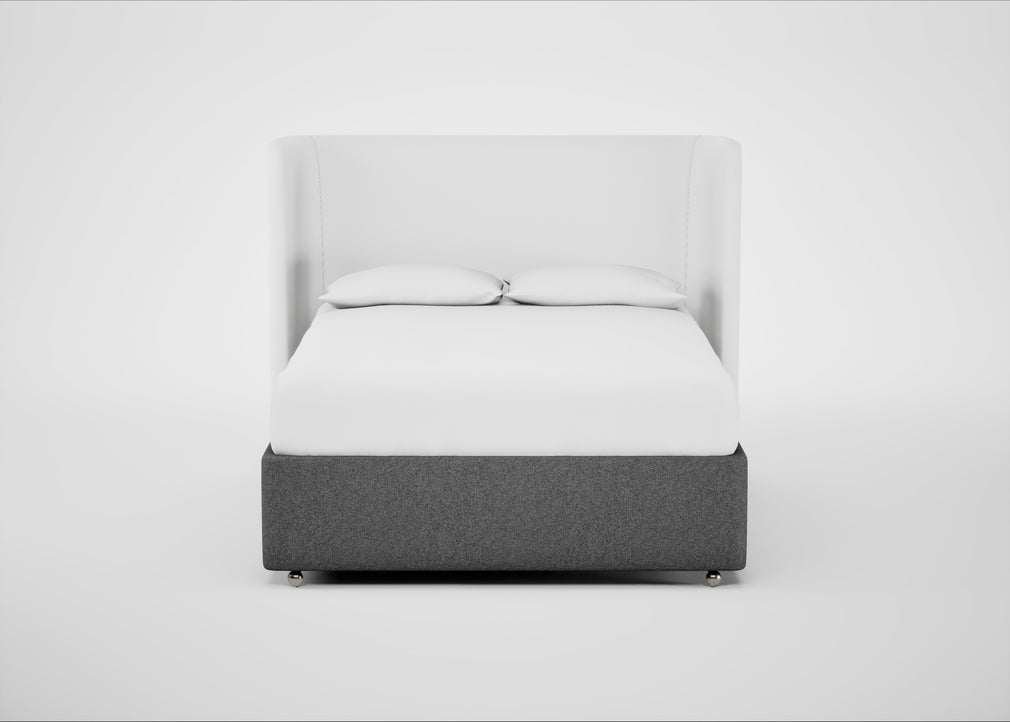 Deep Divan Bed Base King / 2 Footend 2 Continental / Melton Wool Shale