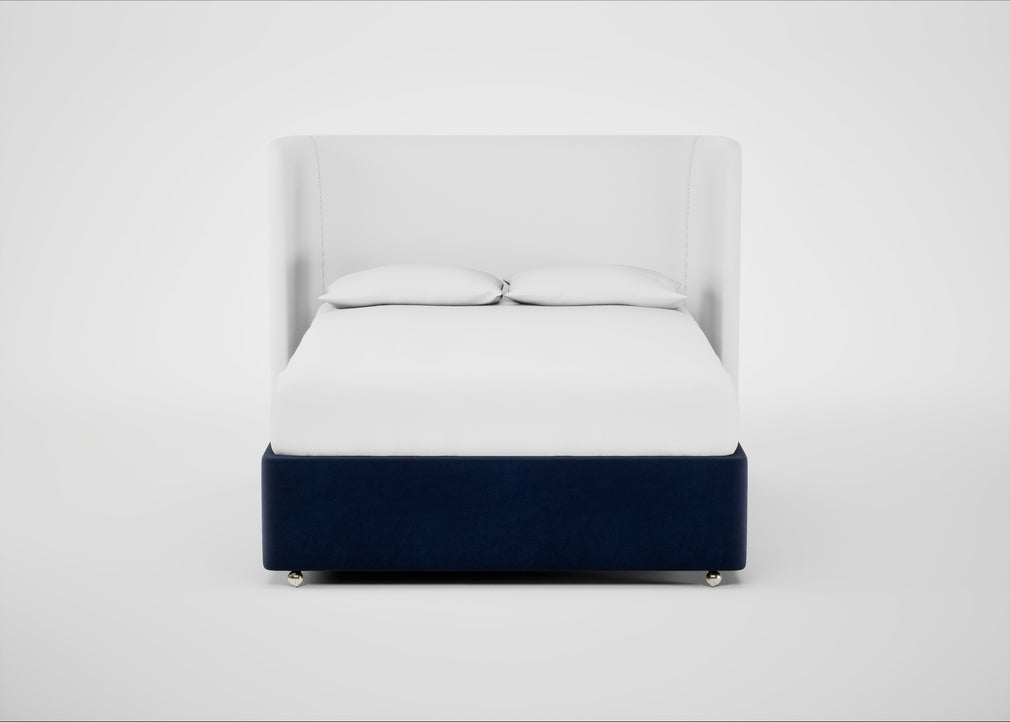 Deep Divan Bed Base King / 2 Footend / Smart Luxe Velvet Midnight