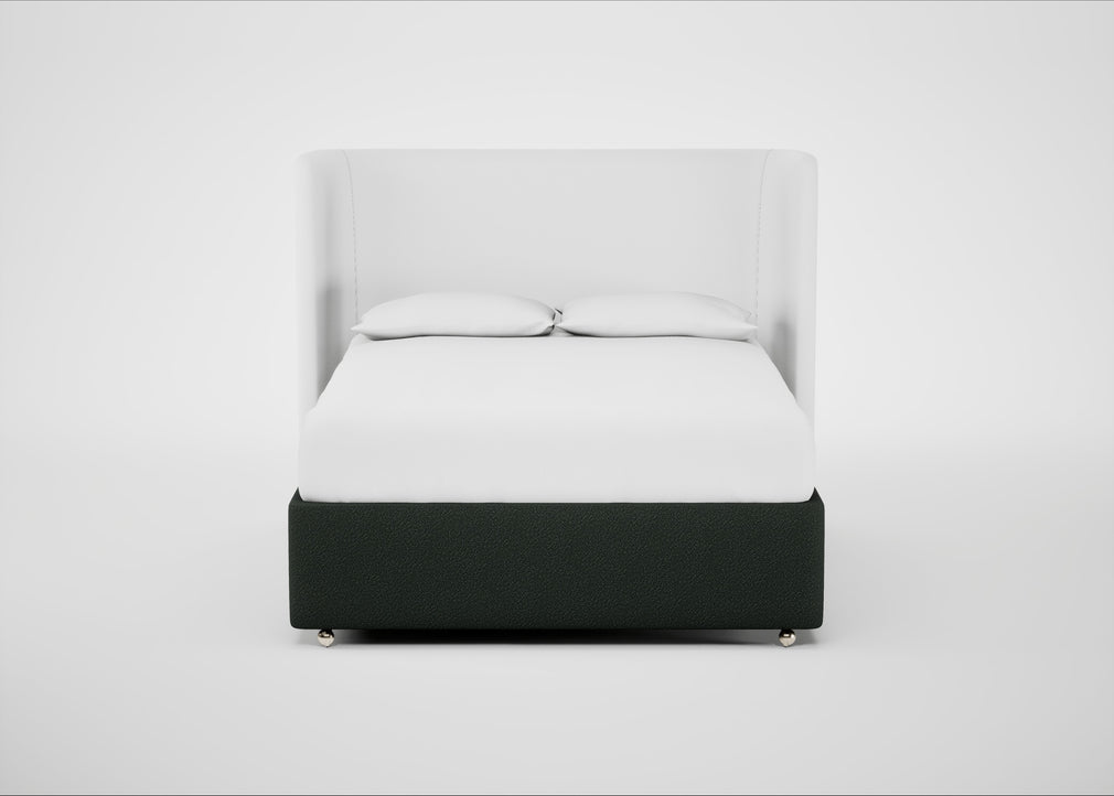 Deep Divan Bed Base King / 2 Footend / Boucle Fern