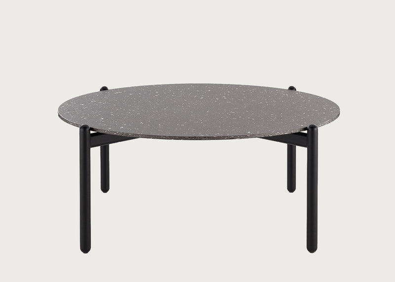 Undique Coffee Table Black Terrazzo Top Black Base Large