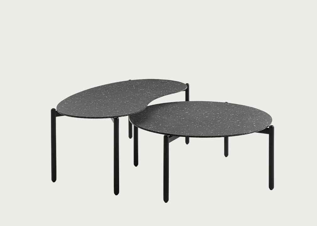 Undique Coffee Table Black Terrazzo Top Black Base Large