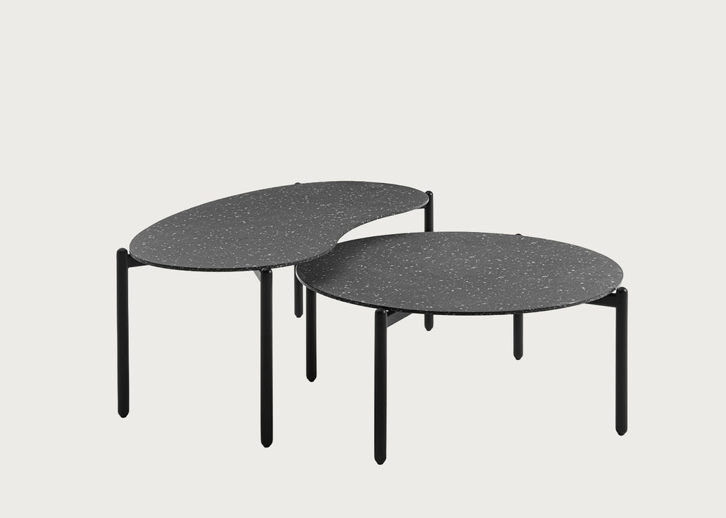 Undique Coffee Table Black Terrazzo Top Black Base Large