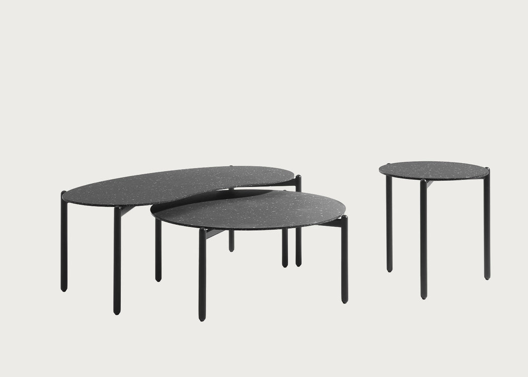 Undique Coffee Table Black Terrazzo Top Black Base Large