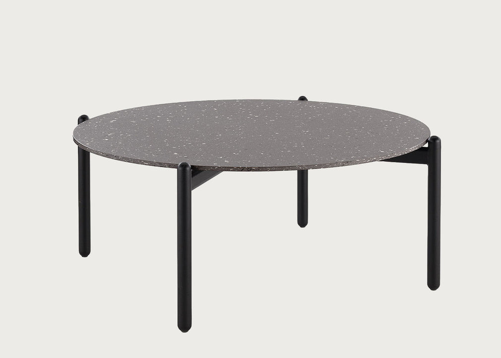 Undique Coffee Table Black Terrazzo Top Black Base Large
