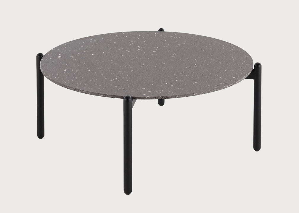 Undique Coffee Table Black Terrazzo Top Black Base Large