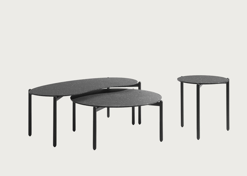 Undique Side Table Black Terrazzo Top Black Base