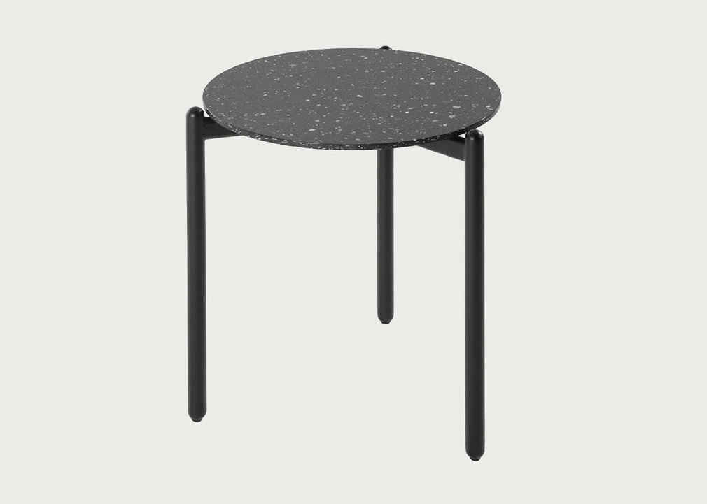 Undique Side Table Black Terrazzo Top Black Base