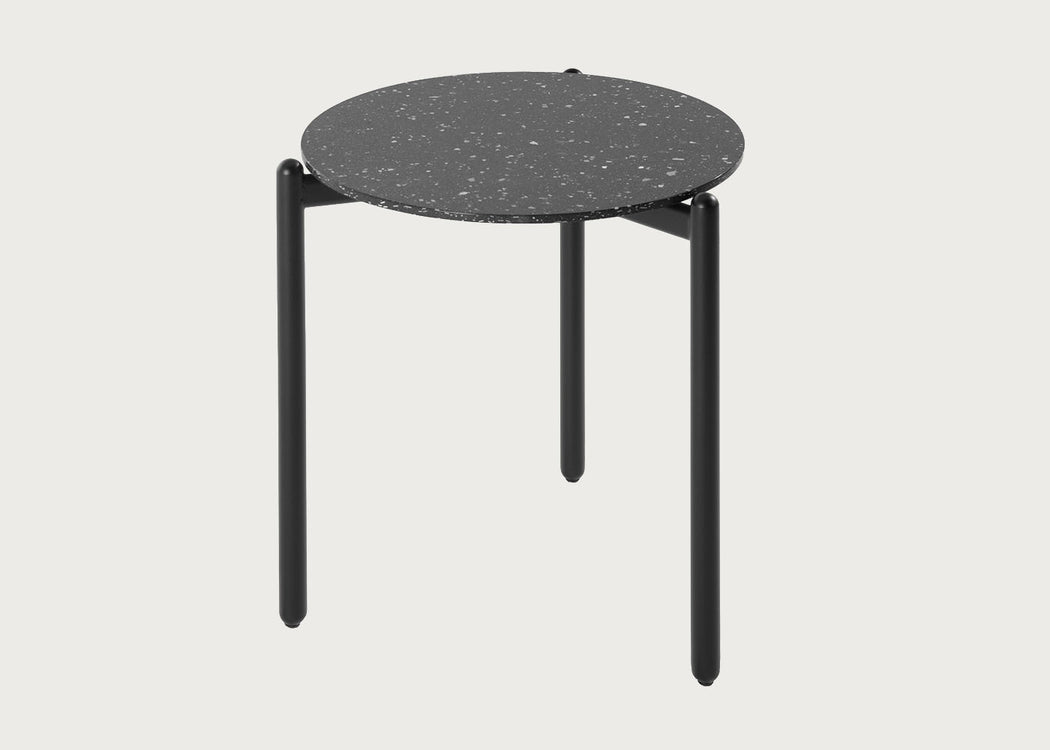 Undique Side Table Black Terrazzo Top Black Base