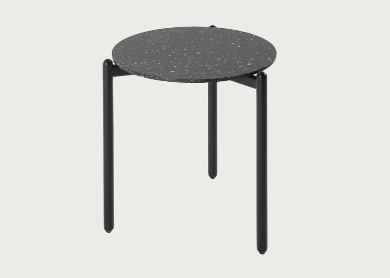 Undique Side Table Black Terrazzo Top Black Base