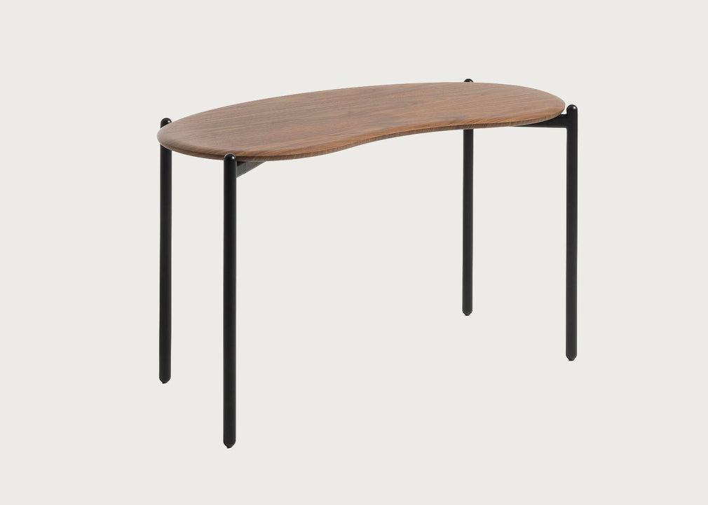 Lunat Desk Walnut Top Black Base