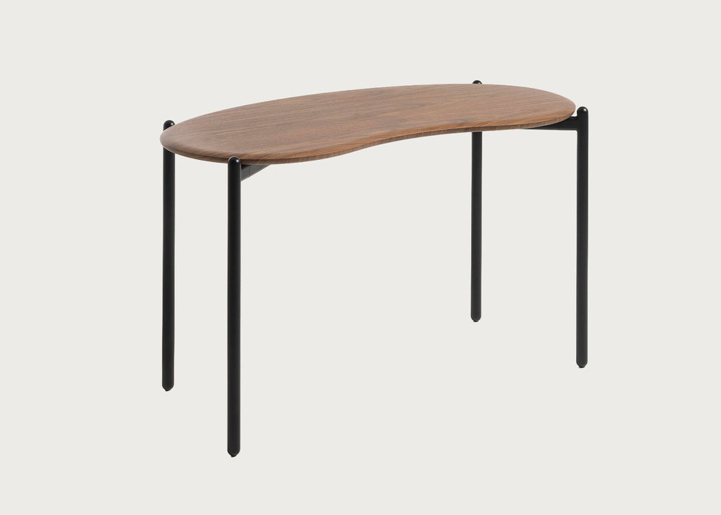 Lunat Desk Walnut Top Black Base