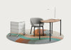 Lunat Desk Walnut Top Black Base
