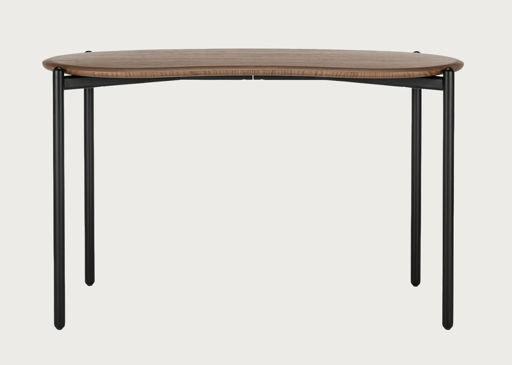 Lunat Desk Walnut Top Black Base