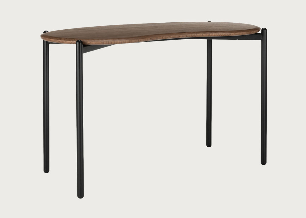 Lunat Desk Walnut Top Black Base