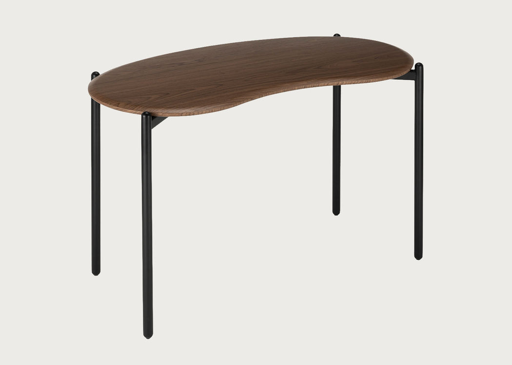 Lunat Desk Walnut Top Black Base
