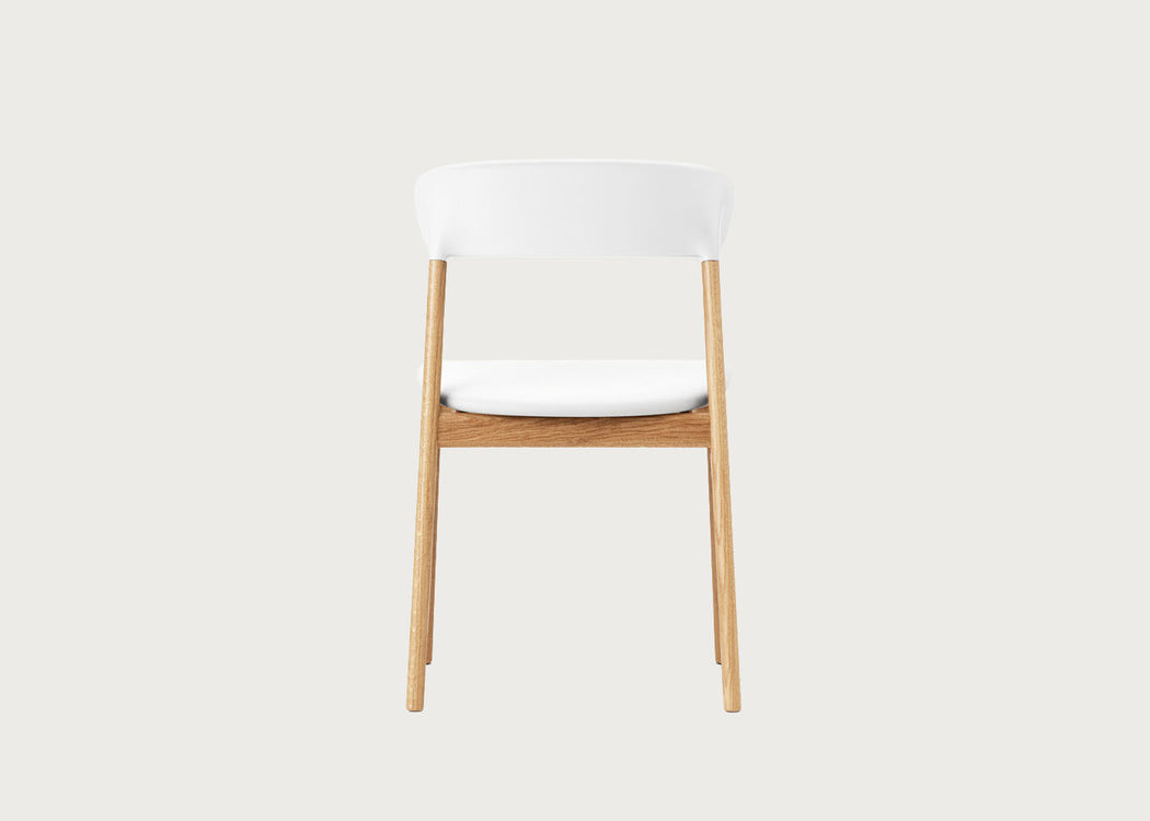 Herit Dining Chair Spectrum White Leather Oak Legs