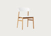 Herit Dining Chair Spectrum White Leather Oak Legs