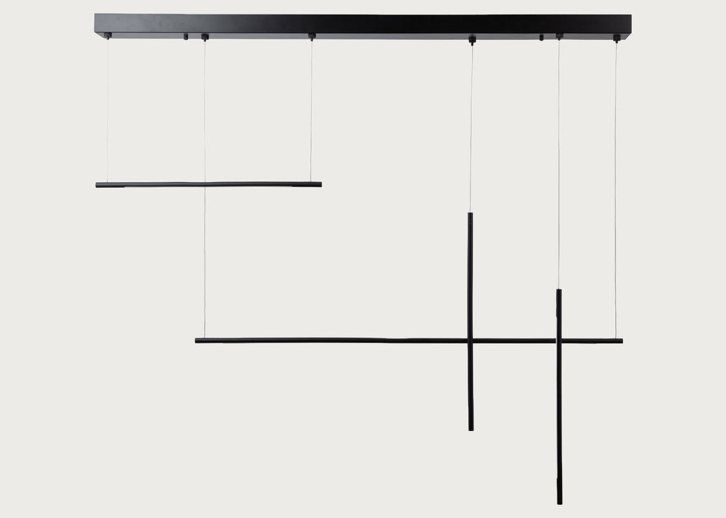 Saber LED Long Chandelier Black