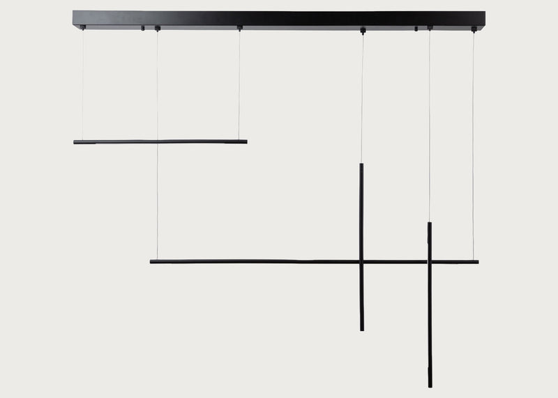 Saber LED Long Chandelier Black