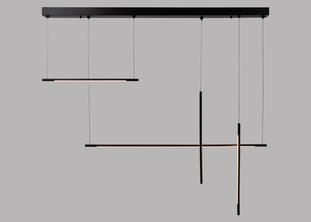Saber LED Long Chandelier Black