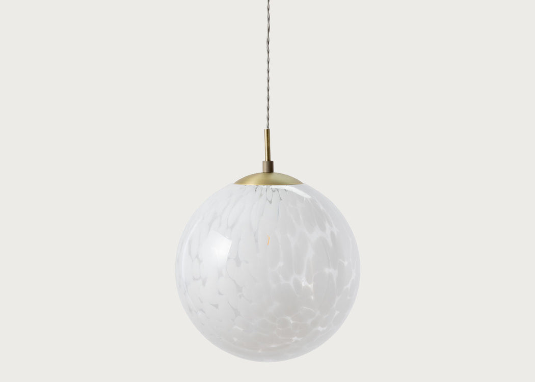 Speckled Glass Pendant Light White