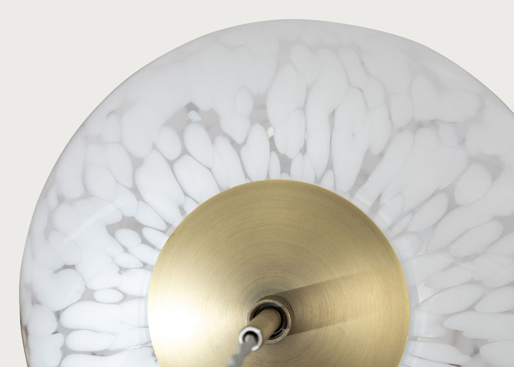 Speckled Glass Pendant Light White